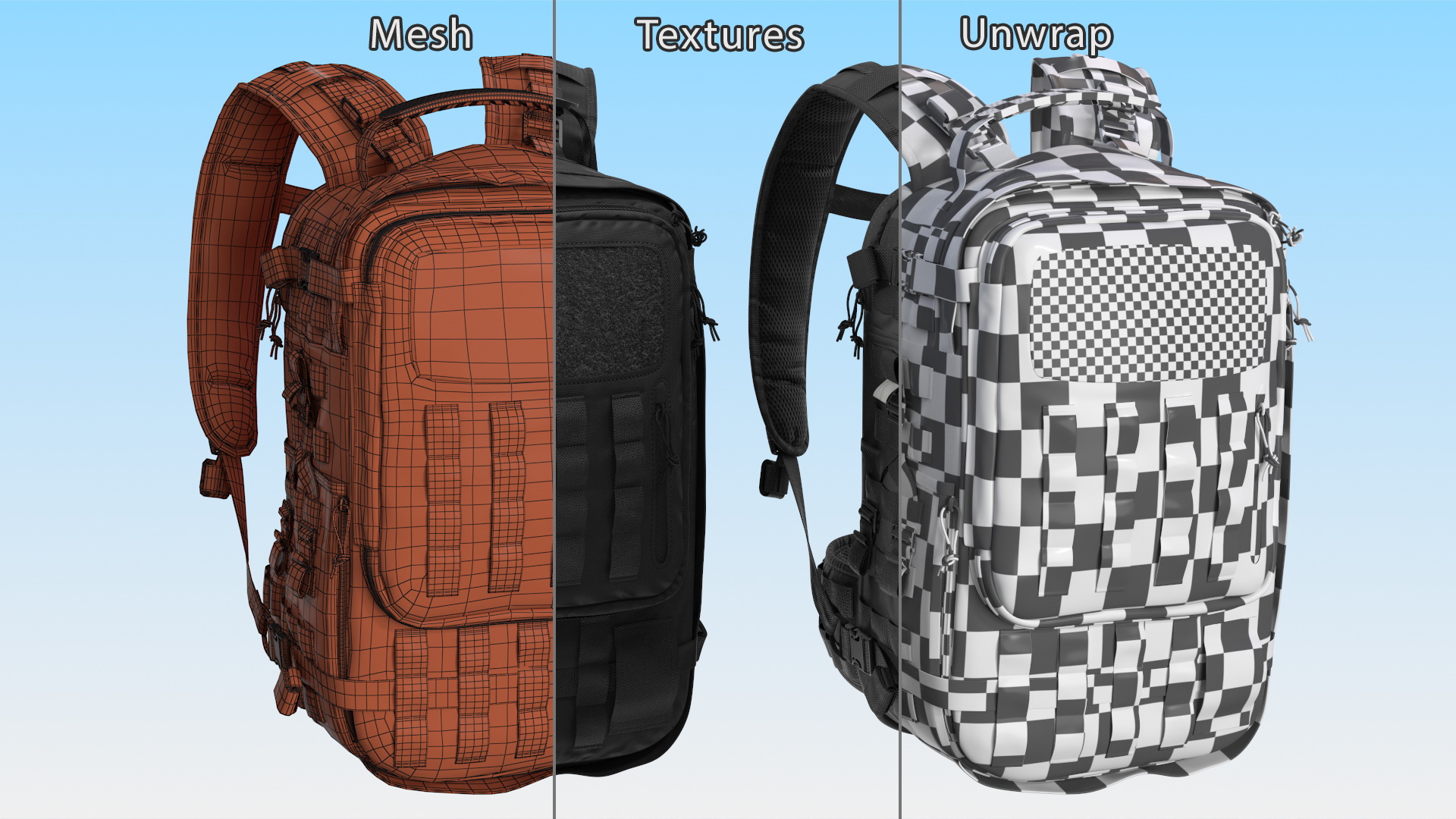 3D Tactical Military Trekking Backpack Black