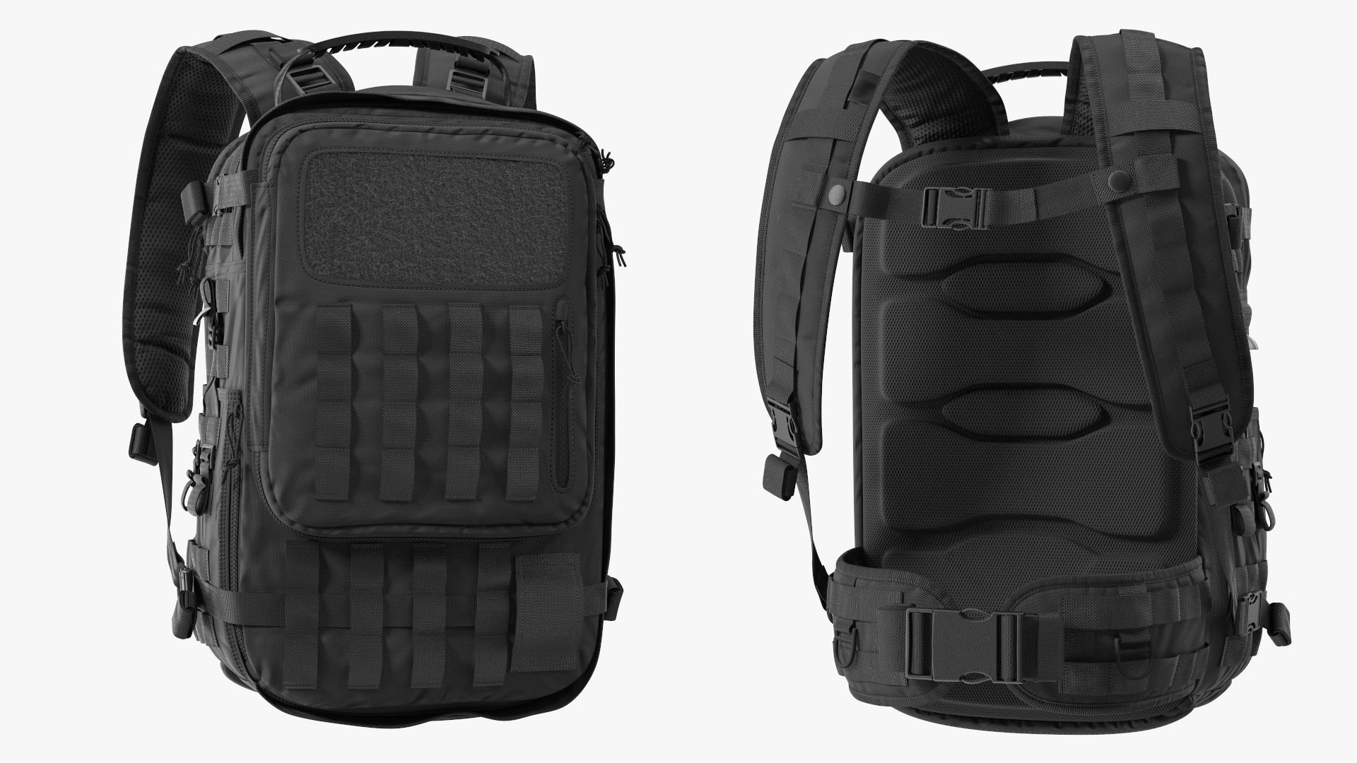 3D Tactical Military Trekking Backpack Black