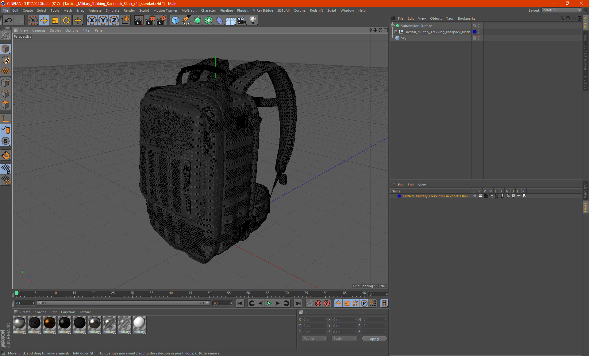 3D Tactical Military Trekking Backpack Black