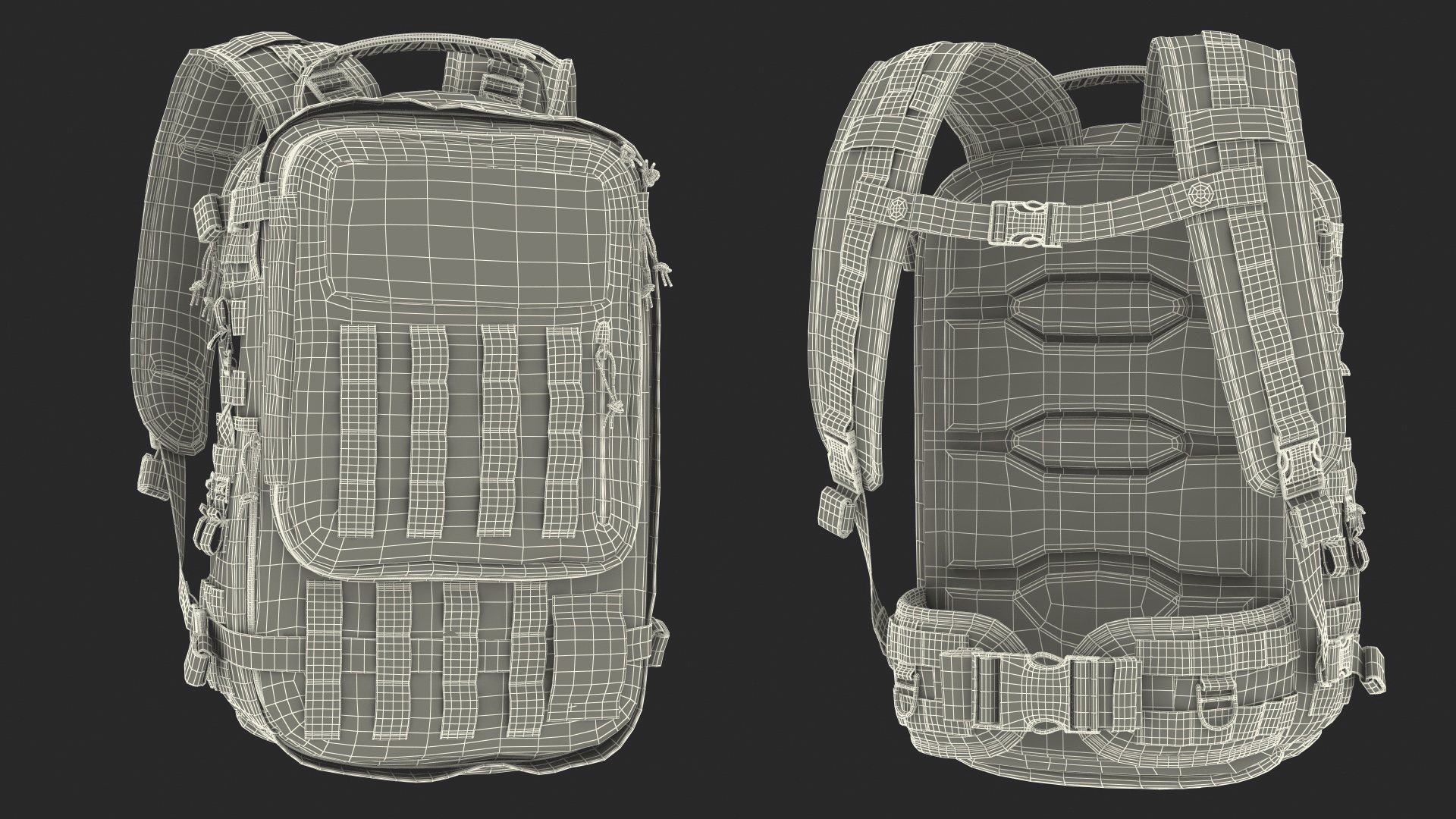 3D Tactical Military Trekking Backpack Black