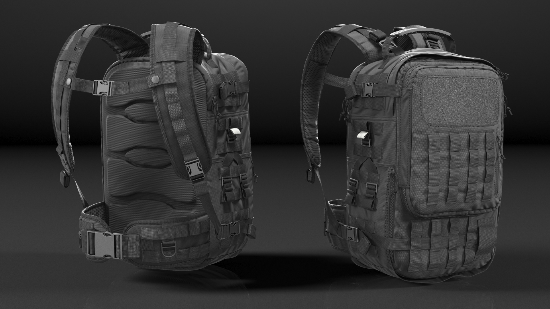 3D Tactical Military Trekking Backpack Black