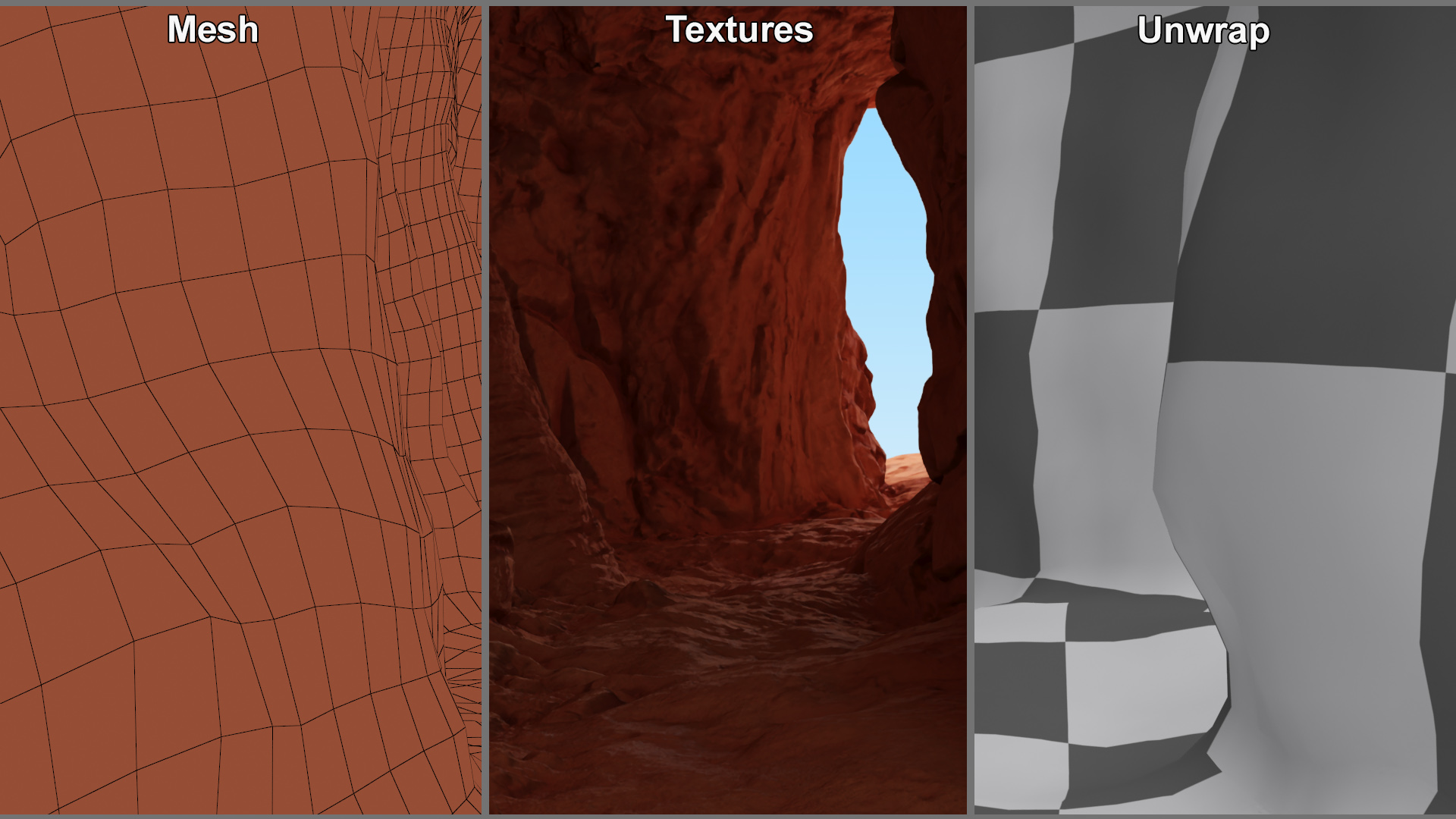 3D Mars Cave Red model