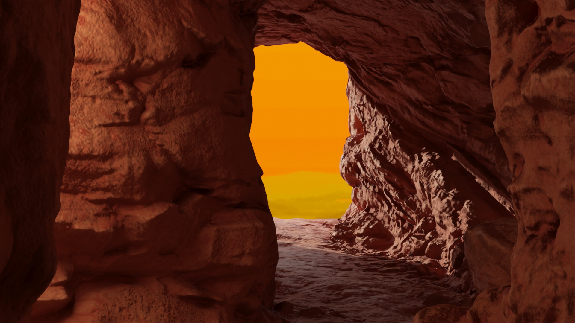 3D Mars Cave Red model