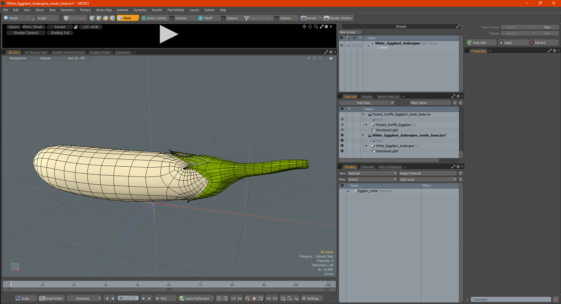 White Eggplant Aubergine 3D model