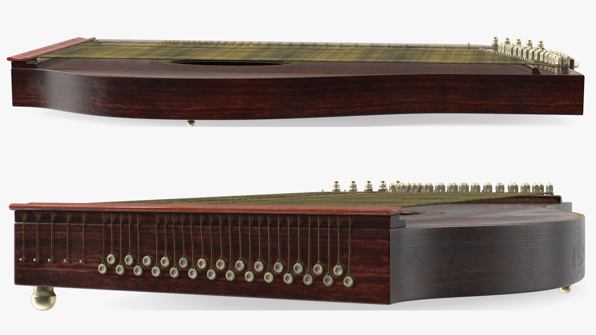 3D Vintage Franz Schwarzer Concert Zither model