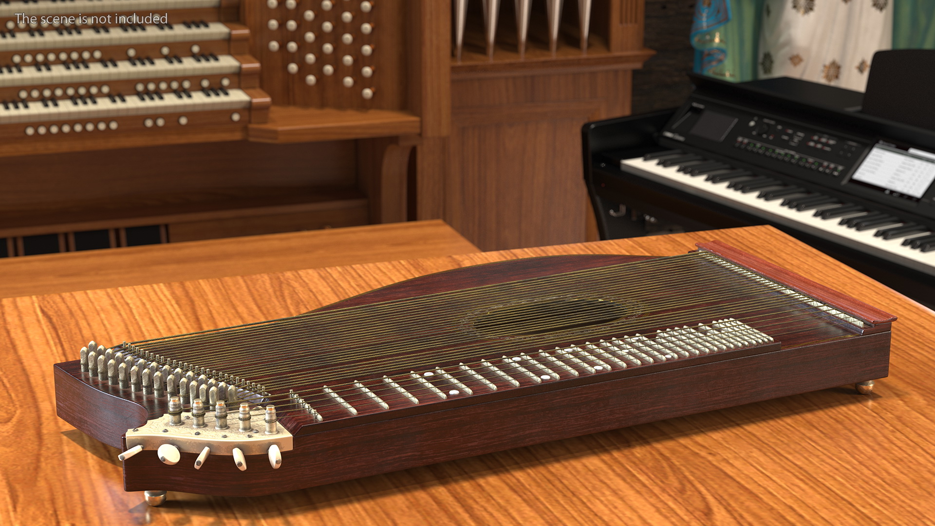 3D Vintage Franz Schwarzer Concert Zither model