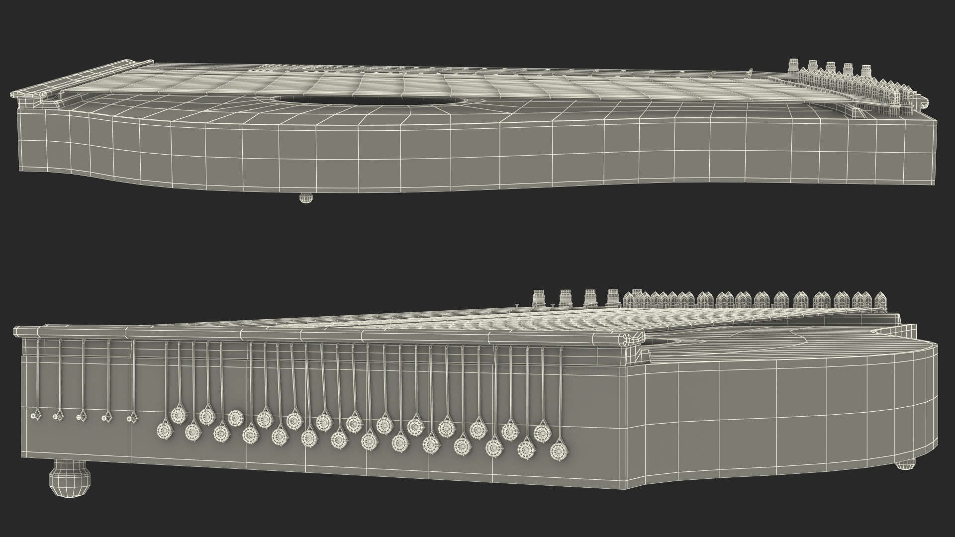 3D Vintage Franz Schwarzer Concert Zither model