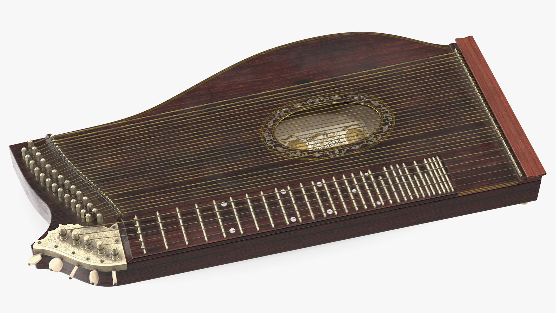 3D Vintage Franz Schwarzer Concert Zither model