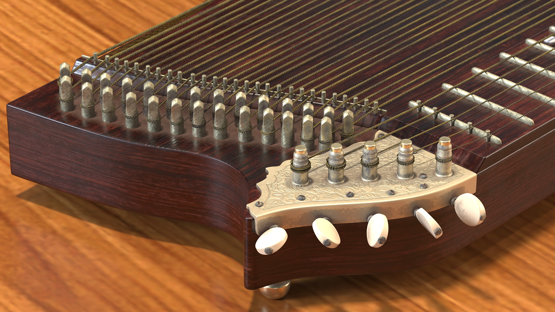 3D Vintage Franz Schwarzer Concert Zither model