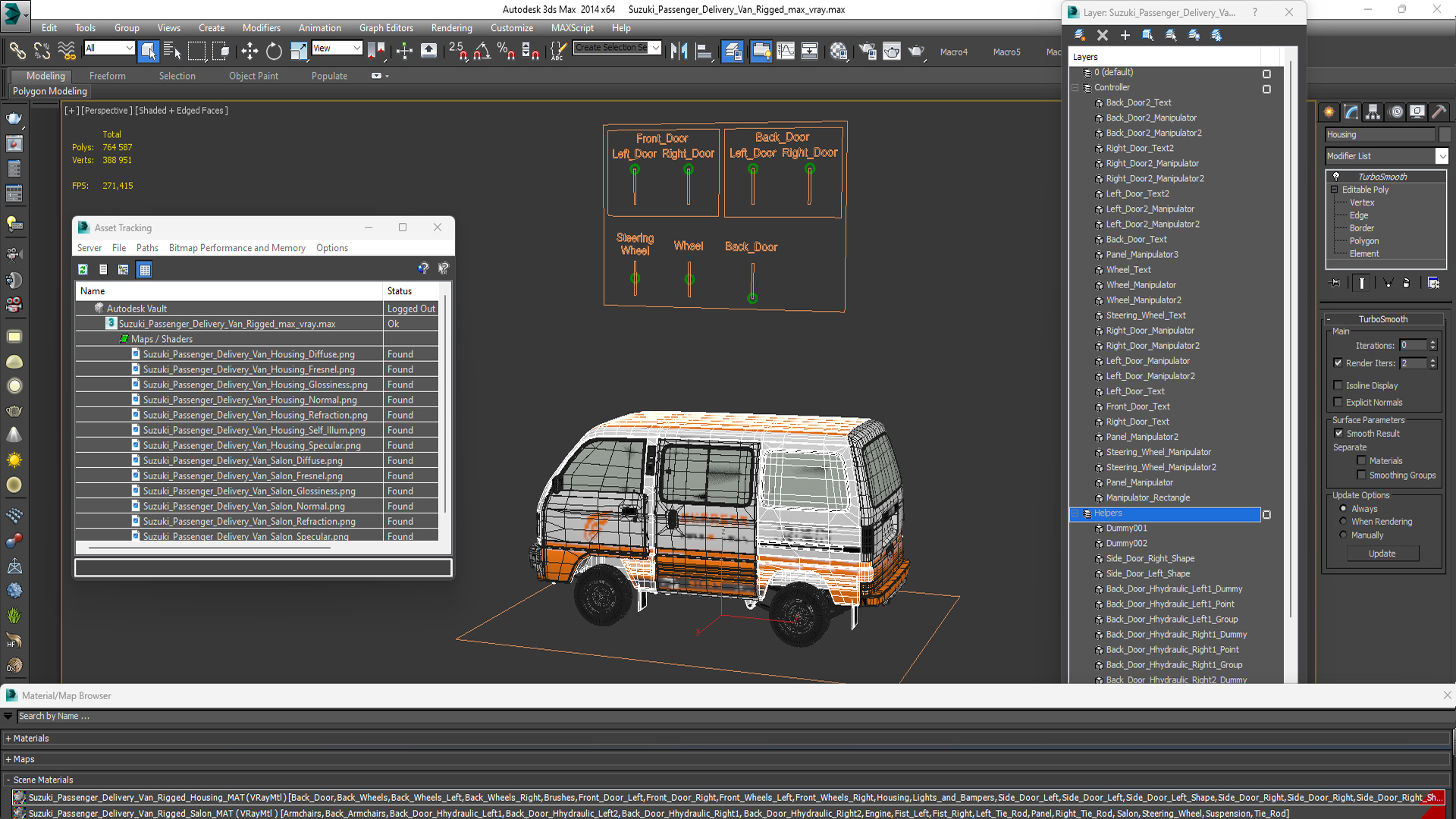 3D Suzuki Passenger Delivery Van Rigged