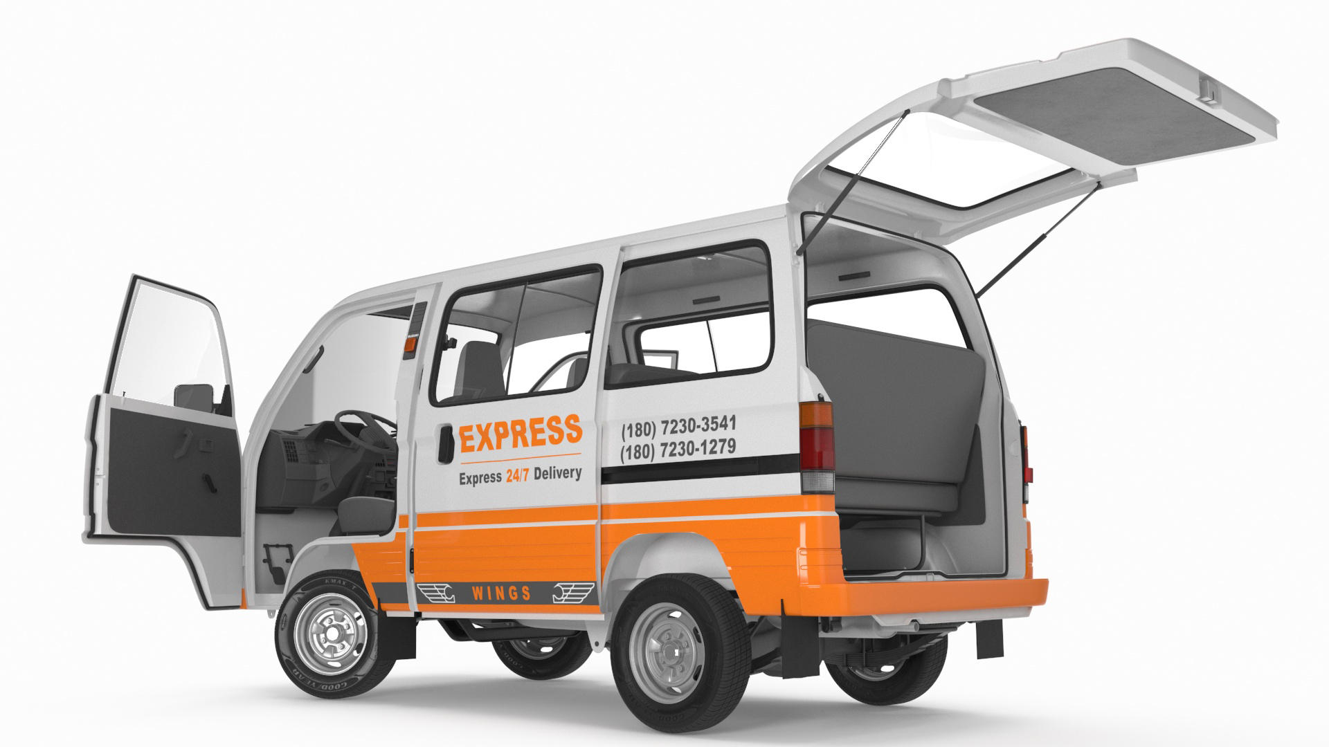 3D Suzuki Passenger Delivery Van Rigged