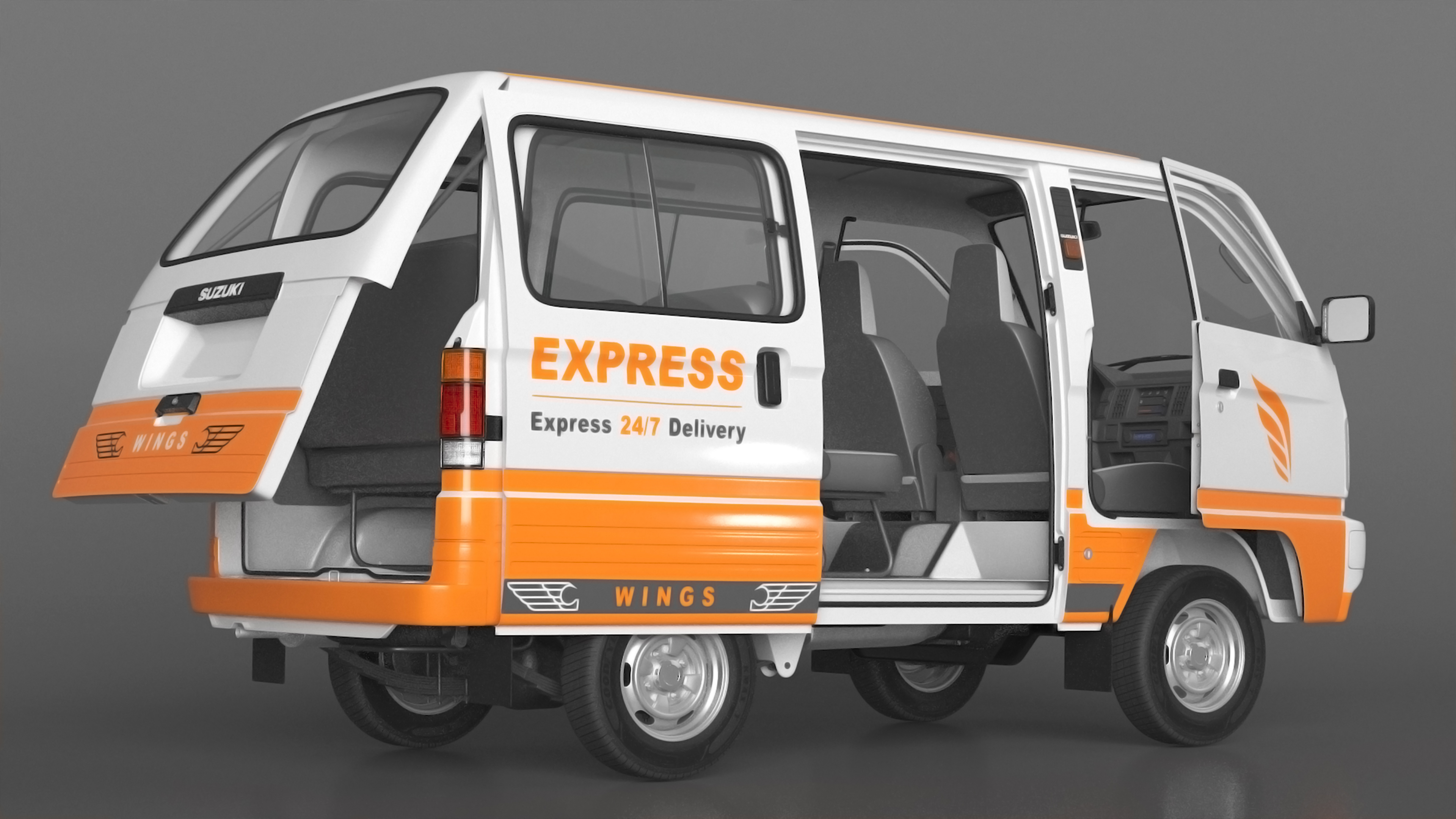 3D Suzuki Passenger Delivery Van Rigged