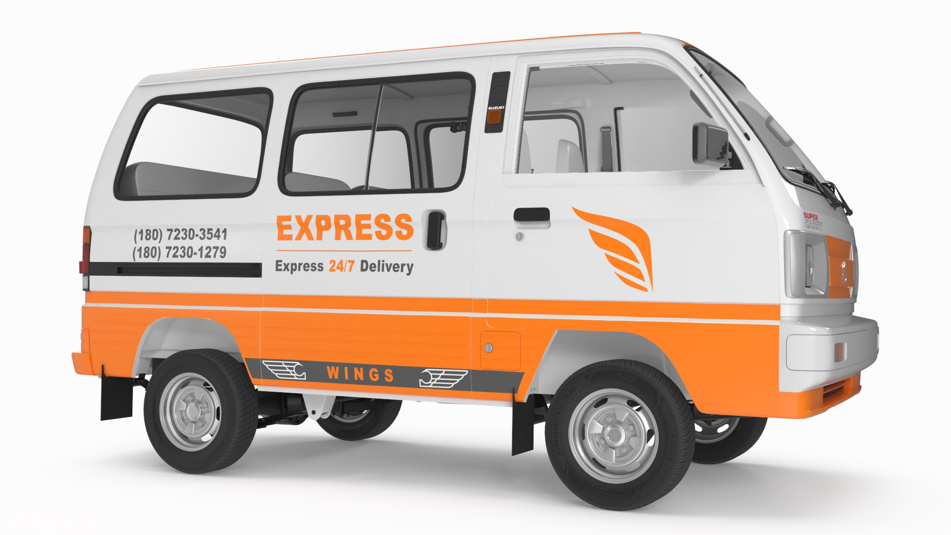 3D Suzuki Passenger Delivery Van Rigged