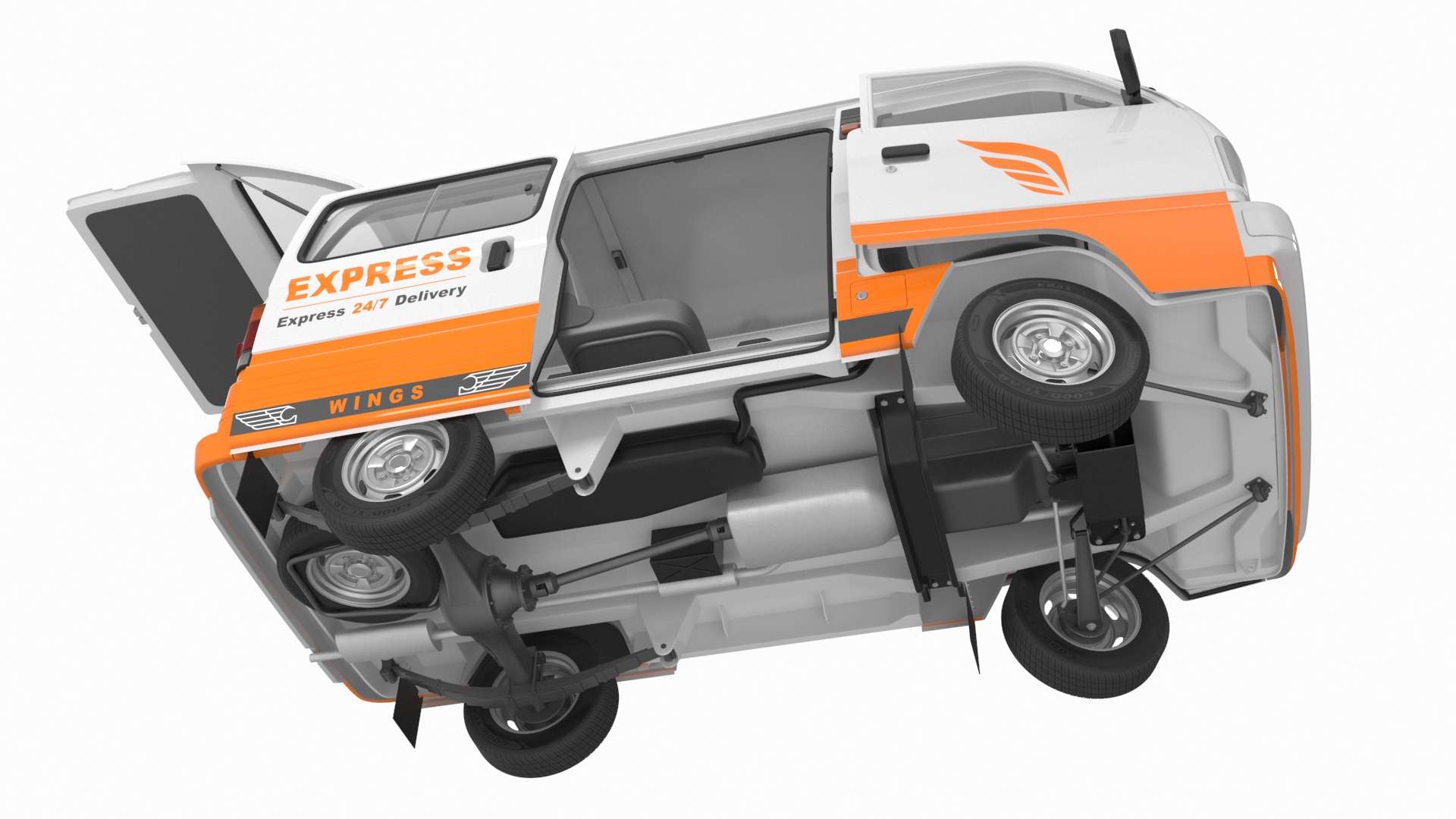 3D Suzuki Passenger Delivery Van Rigged