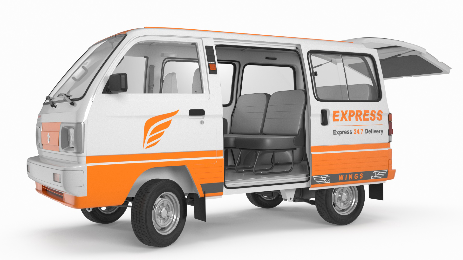 3D Suzuki Passenger Delivery Van Rigged