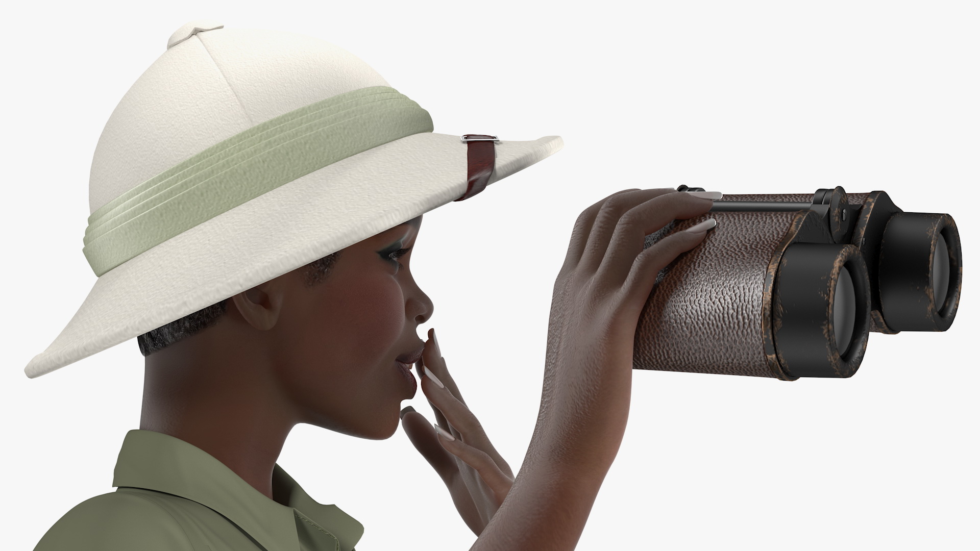 3D model Dark Skin Black Woman Explorer