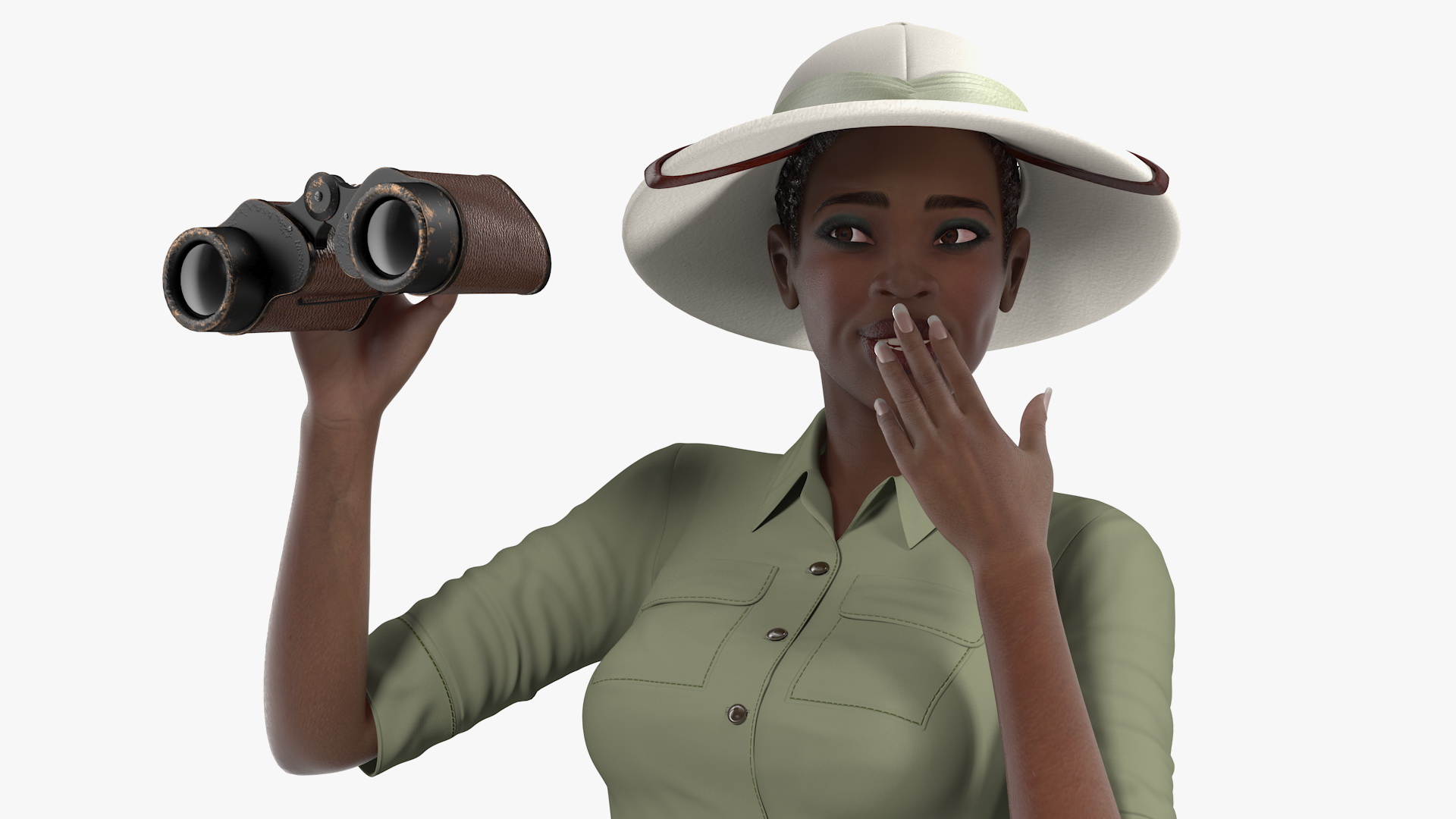 3D model Dark Skin Black Woman Explorer
