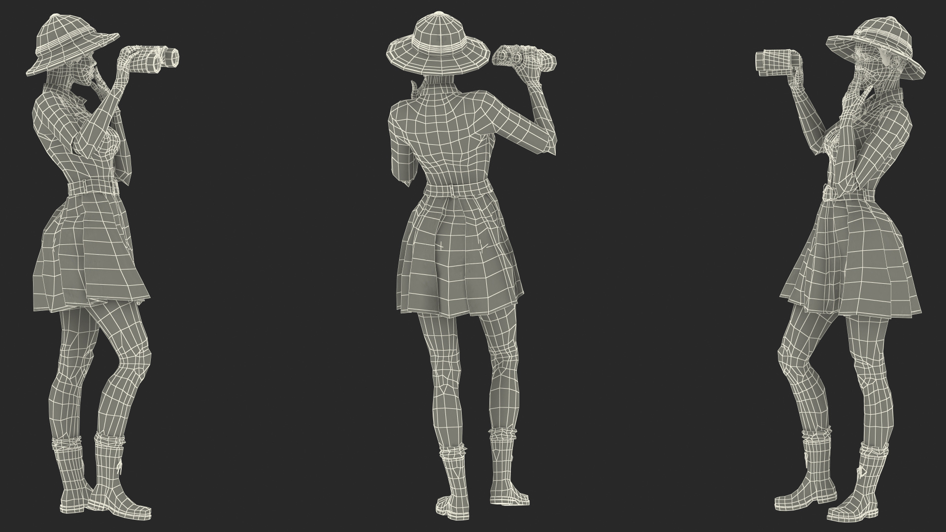 3D model Dark Skin Black Woman Explorer