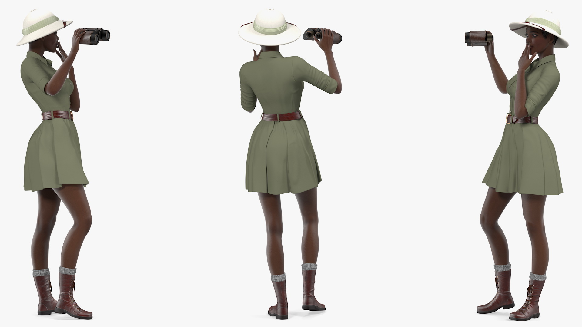 3D model Dark Skin Black Woman Explorer