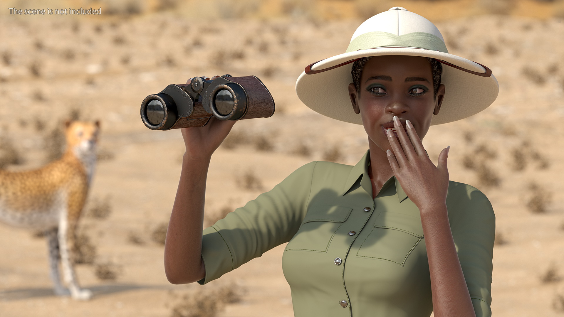 3D model Dark Skin Black Woman Explorer