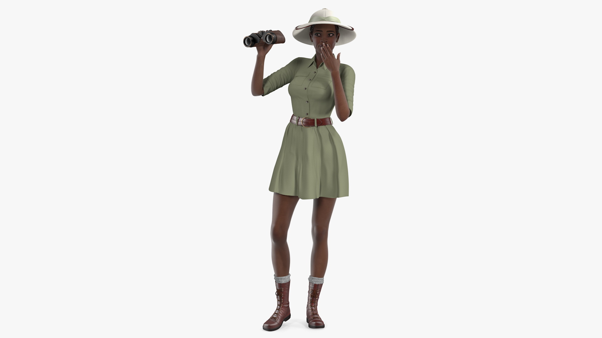 3D model Dark Skin Black Woman Explorer