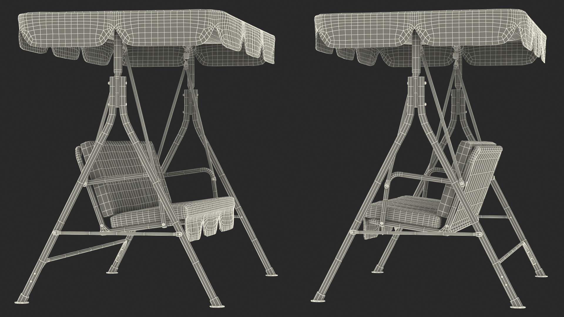 3D Porch Swing Orange Cage model