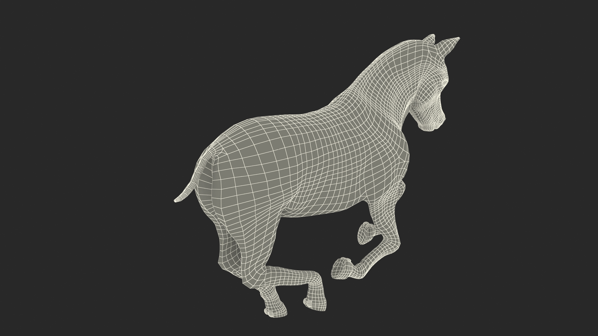 Galloping Shetland Pony Fur 3D
