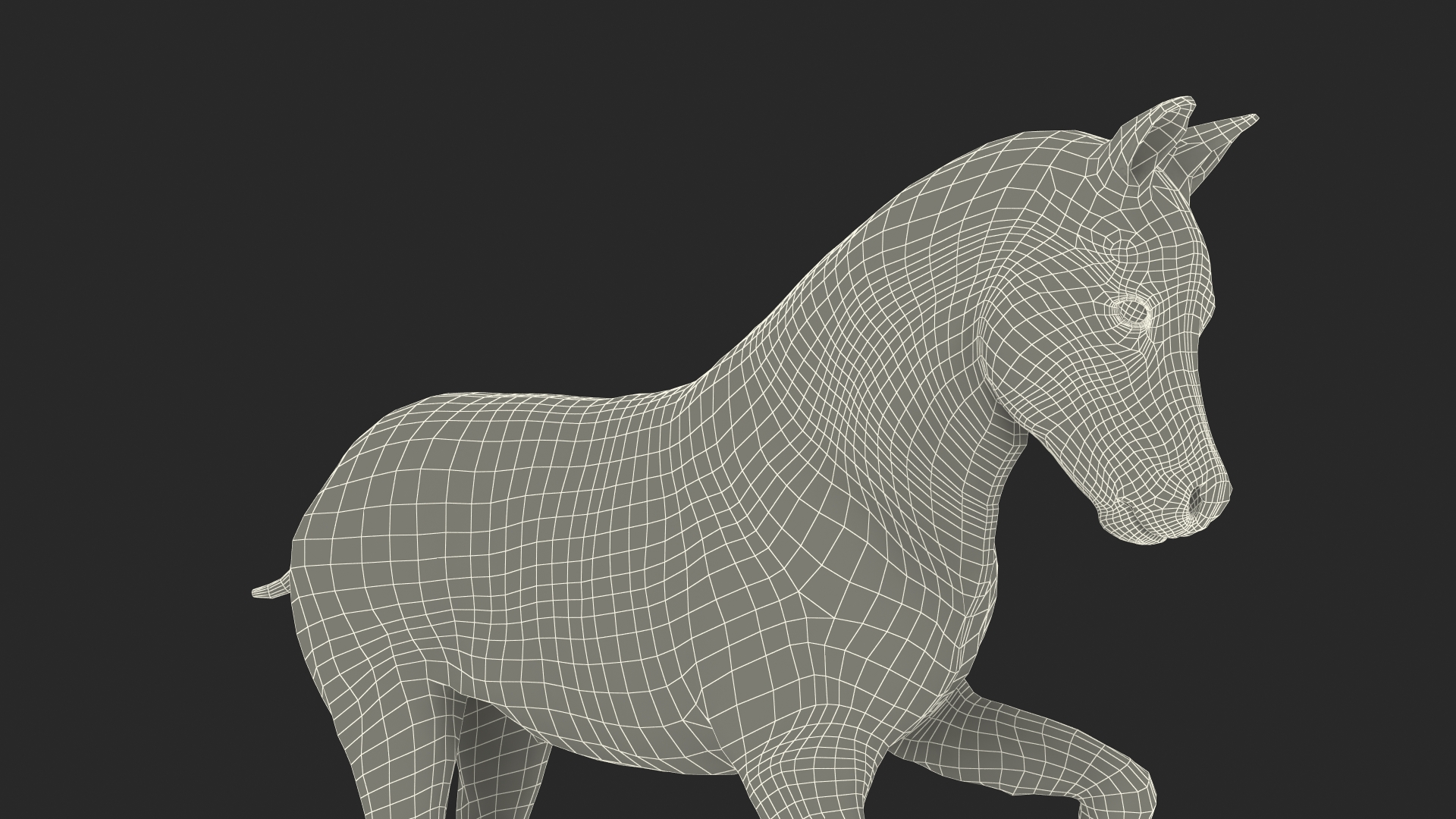 Galloping Shetland Pony Fur 3D