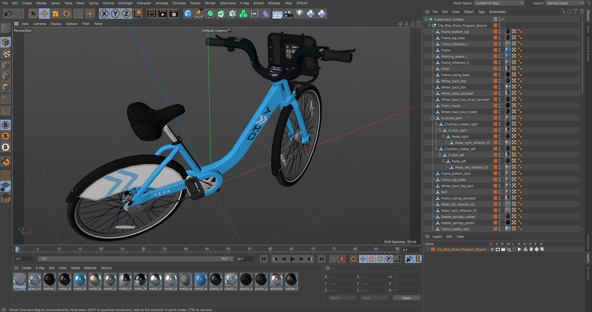 3D City Bike Share Program Bicycle