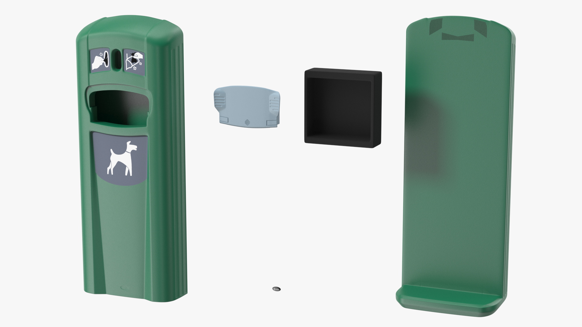 3D model Dog Waste Disposal Station Glasdon Green