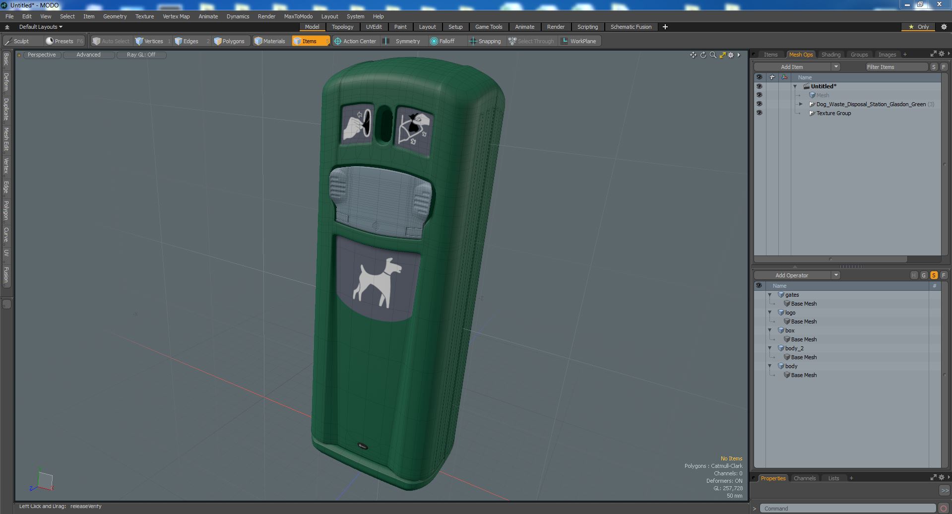 3D model Dog Waste Disposal Station Glasdon Green