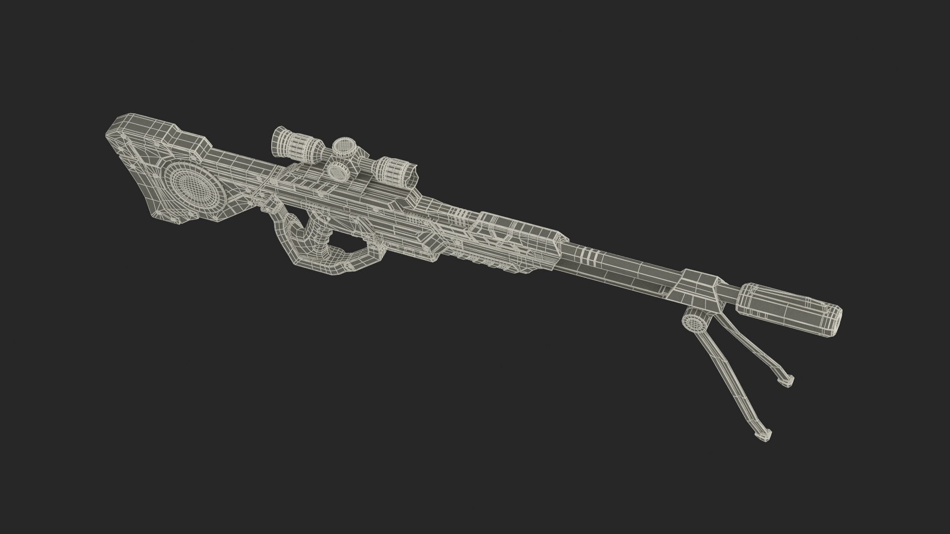 Futuristic Aglow Sniper Rifle 3D model