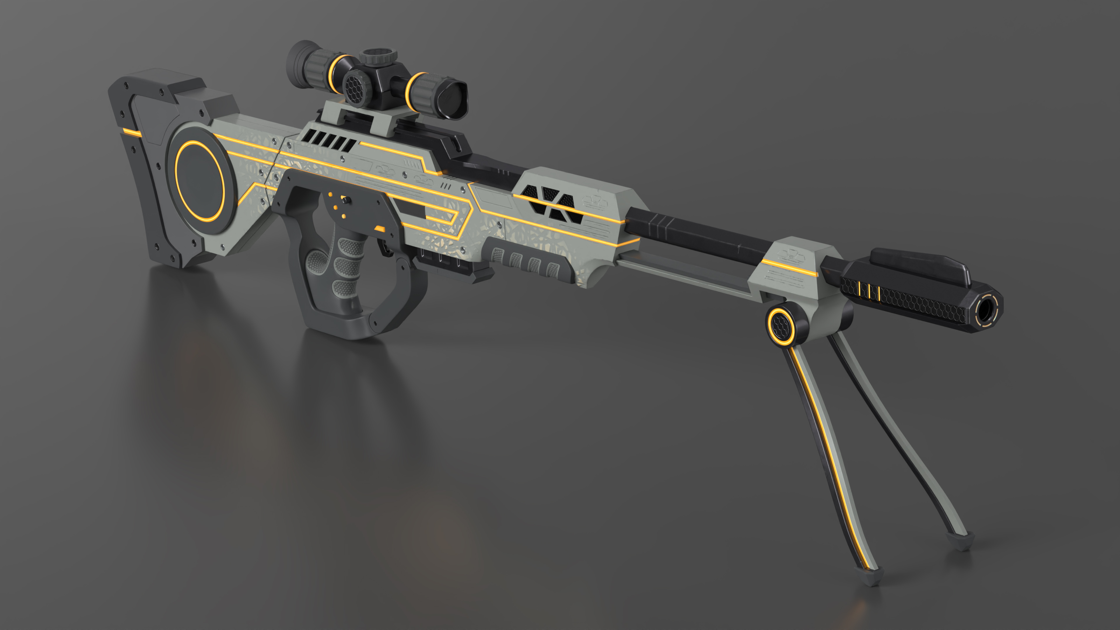 Futuristic Aglow Sniper Rifle 3D model