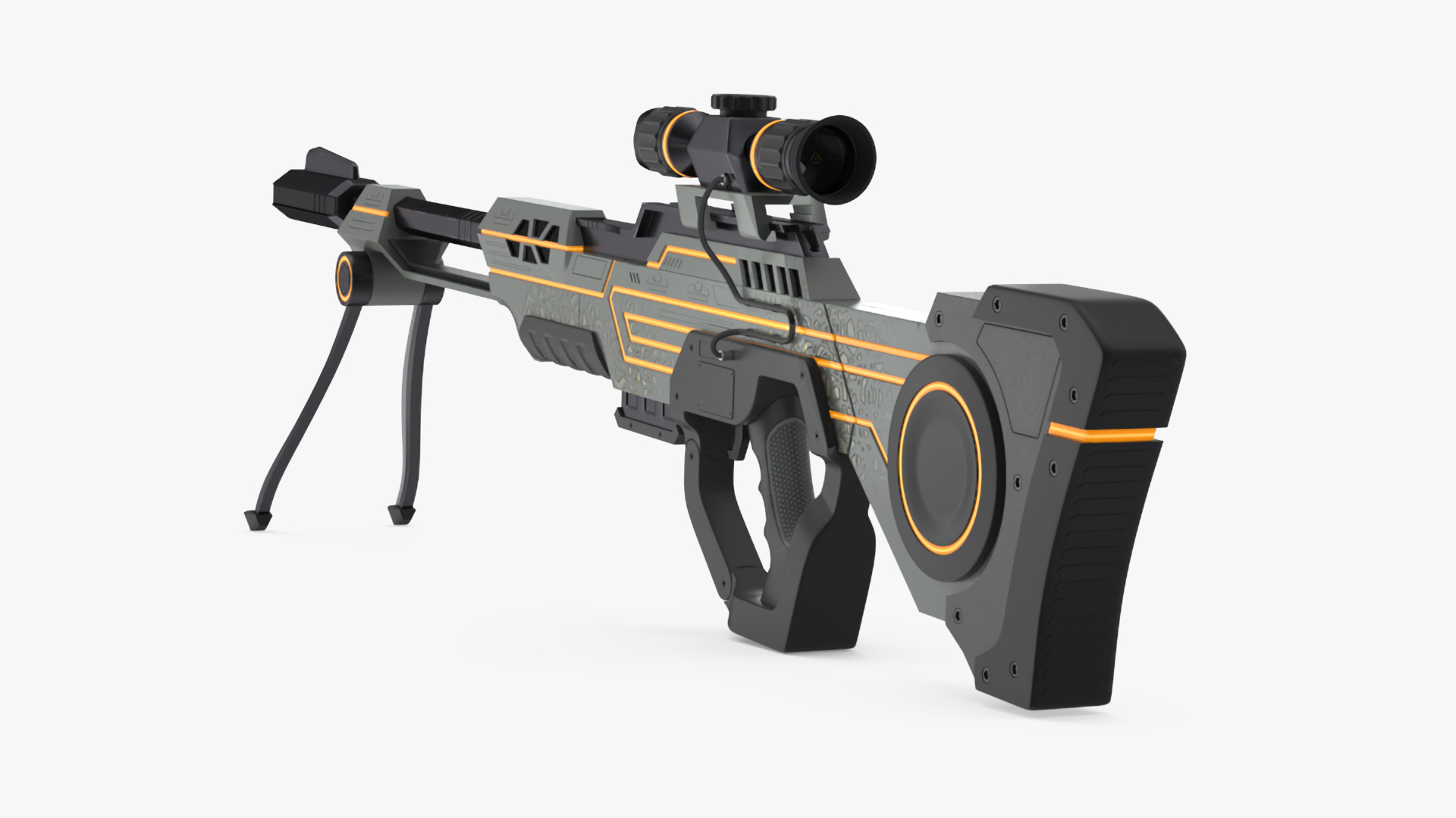 Futuristic Aglow Sniper Rifle 3D model