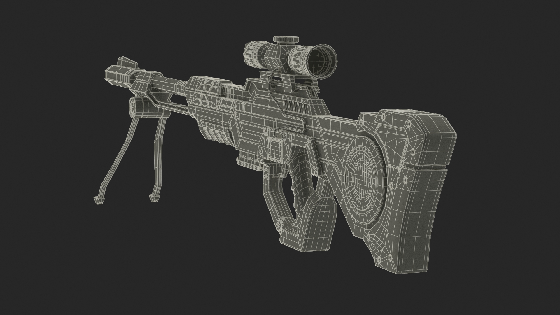 Futuristic Aglow Sniper Rifle 3D model