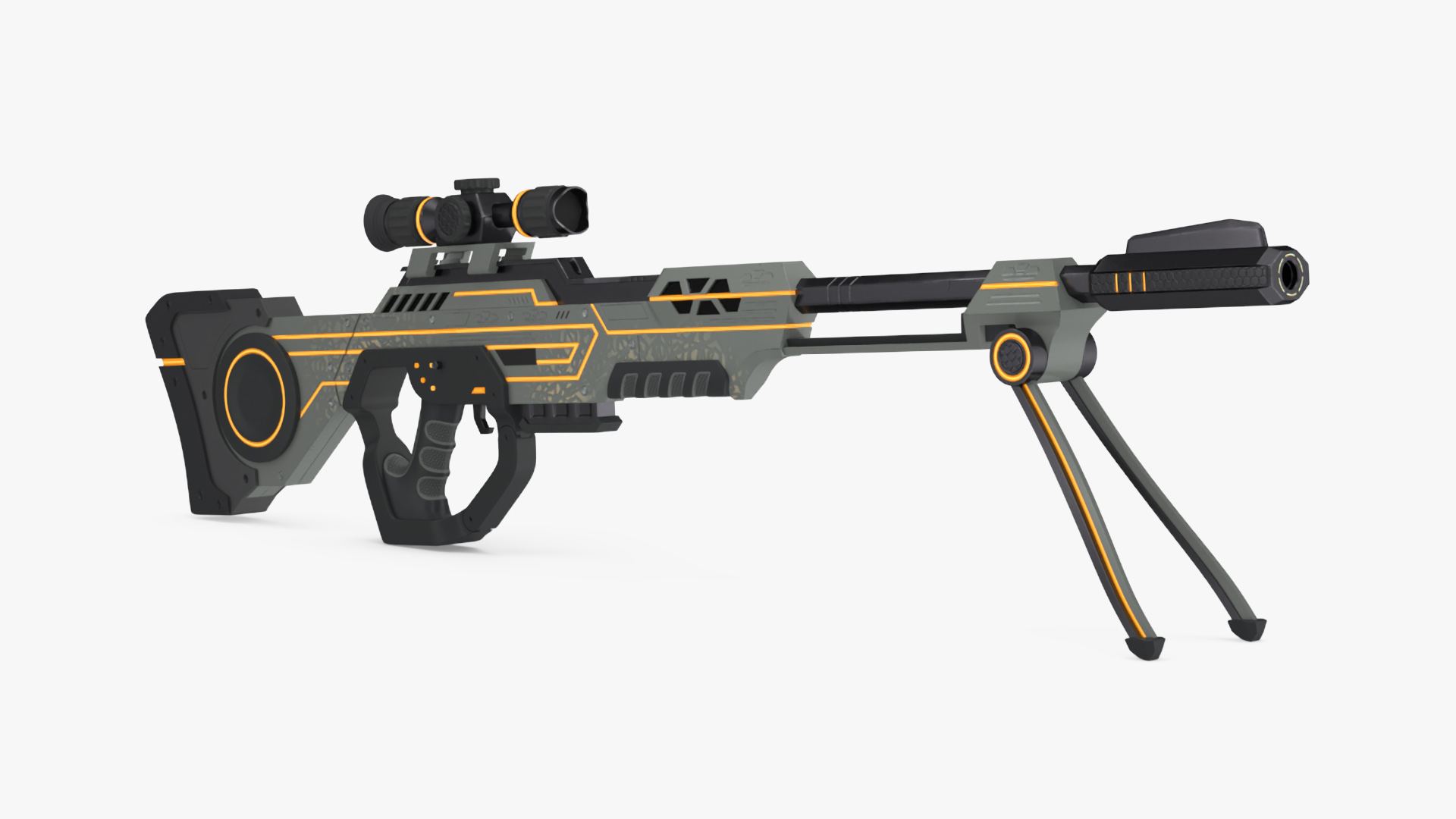 Futuristic Aglow Sniper Rifle 3D model