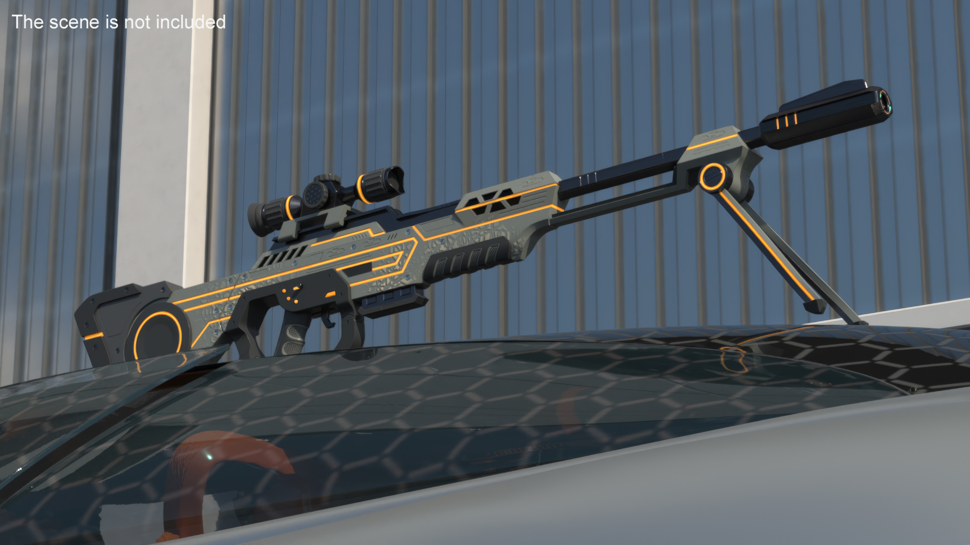 Futuristic Aglow Sniper Rifle 3D model