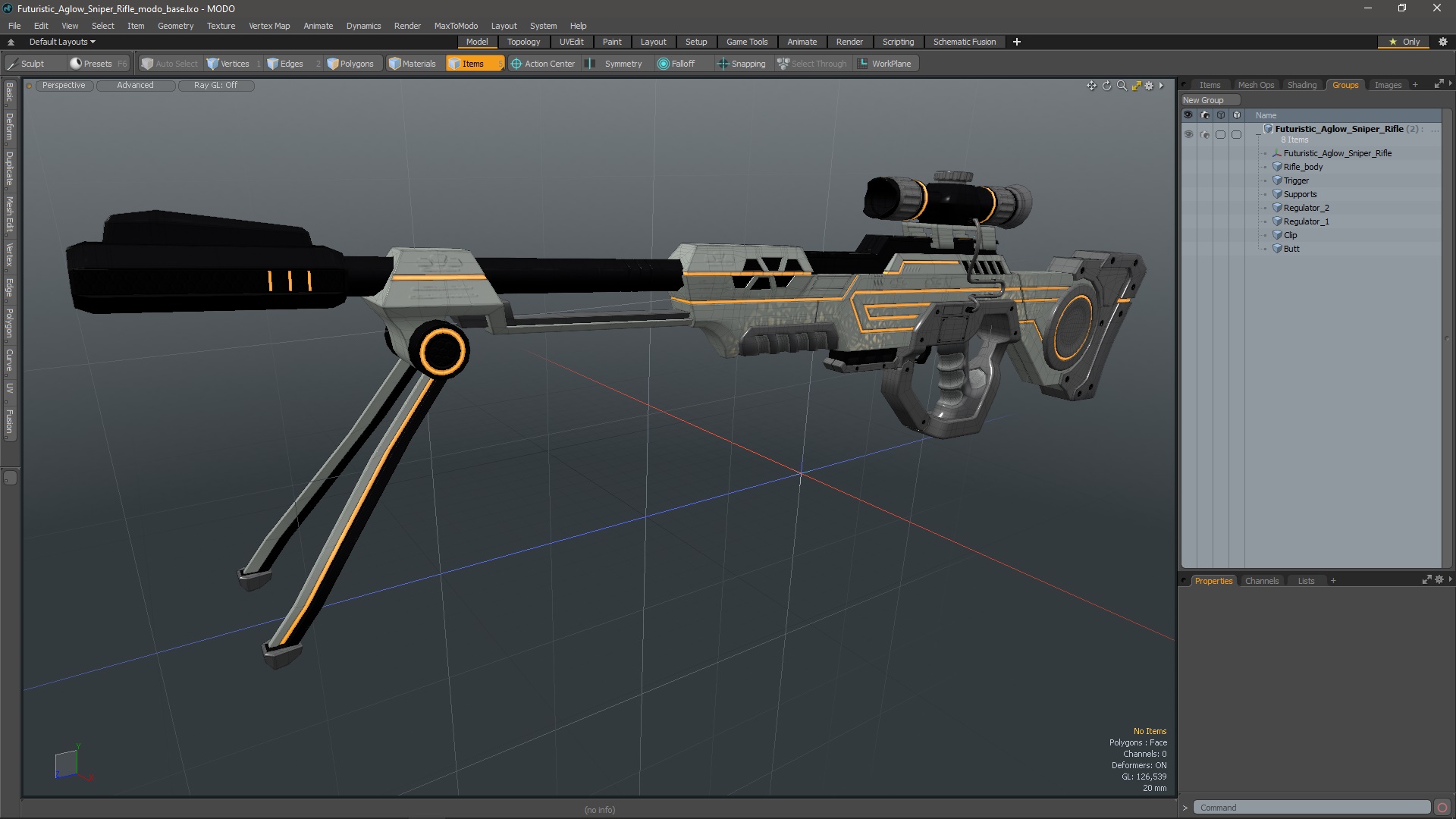 Futuristic Aglow Sniper Rifle 3D model