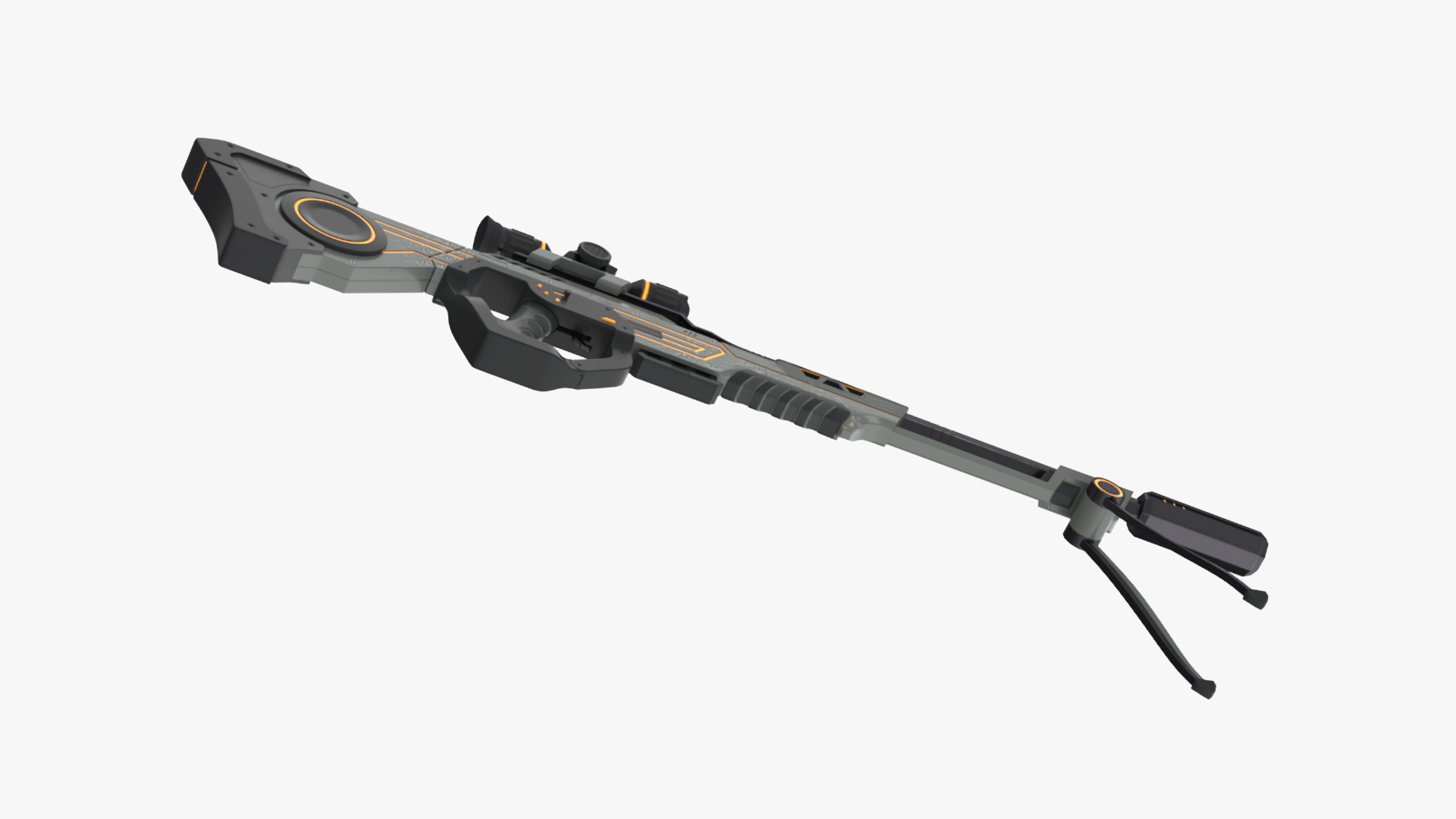 Futuristic Aglow Sniper Rifle 3D model