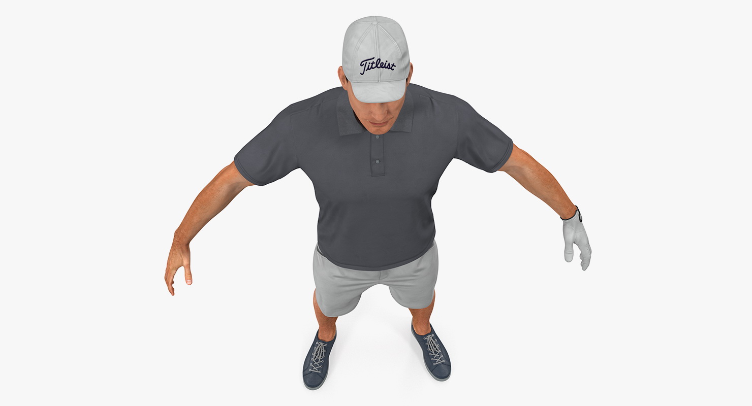 Golf Player 2 with Fur Rigged 3D model