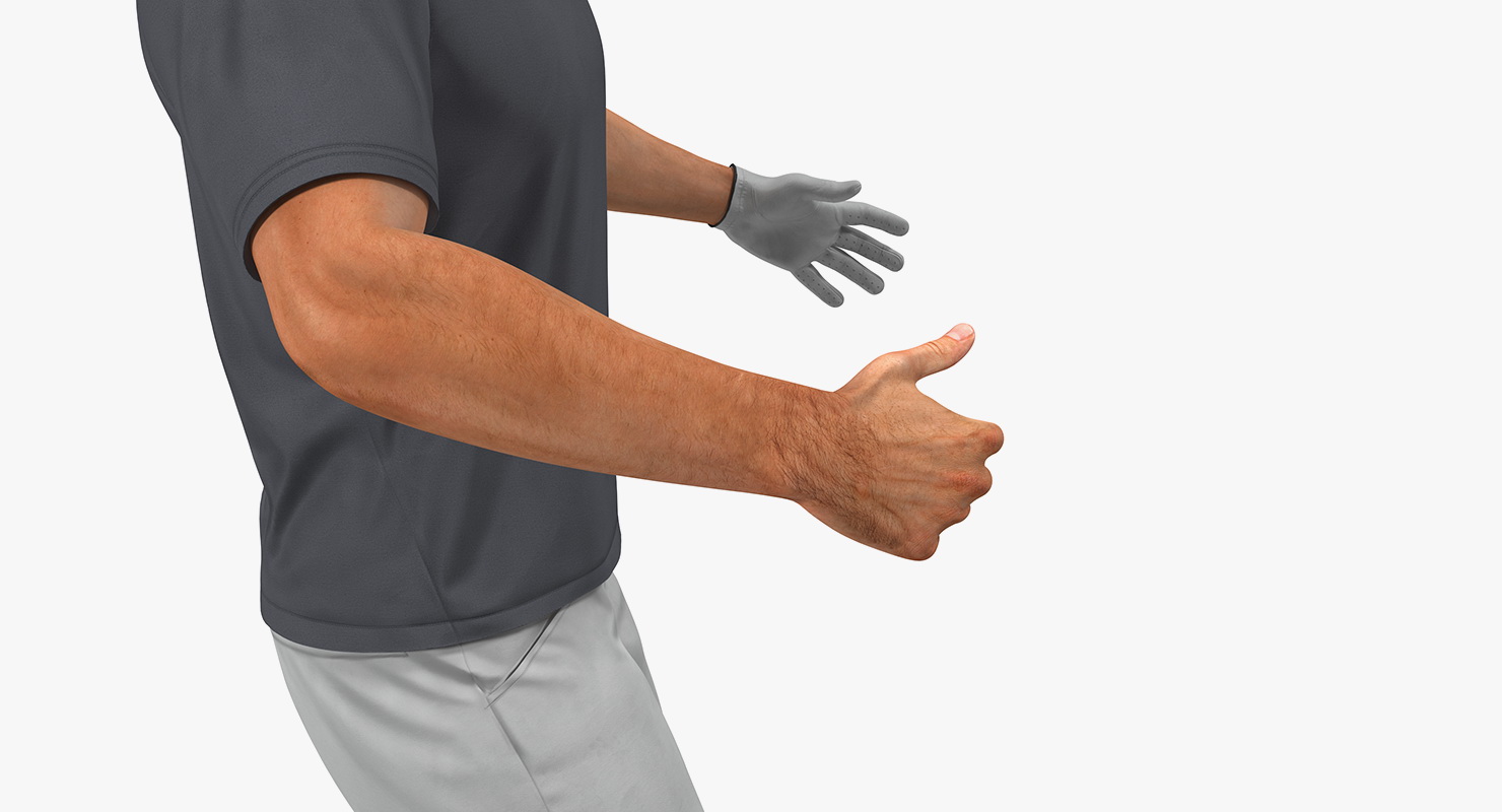 Golf Player 2 with Fur Rigged 3D model