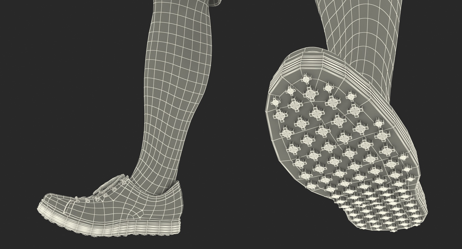 Golf Player 2 with Fur Rigged 3D model