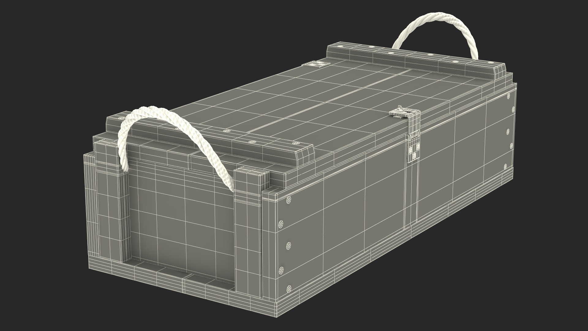 Vintage Military Wooden Ammo Box 3D