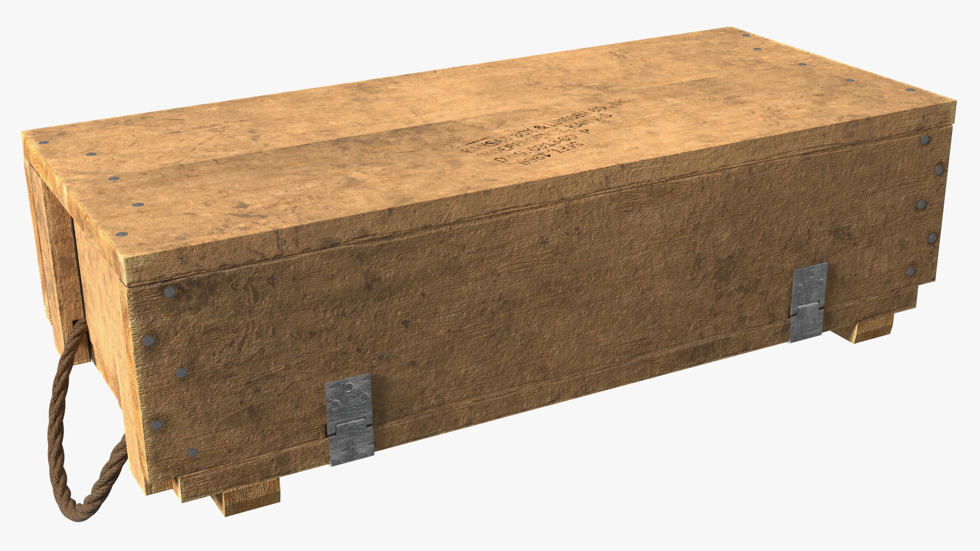 Vintage Military Wooden Ammo Box 3D
