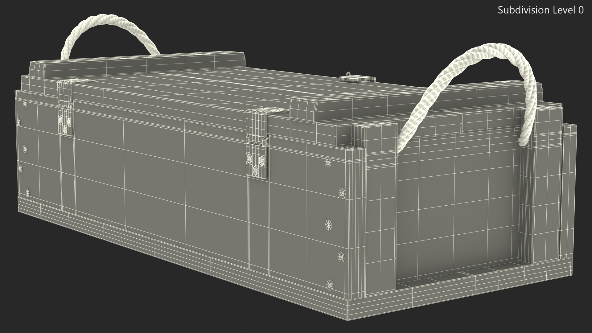 Vintage Military Wooden Ammo Box 3D