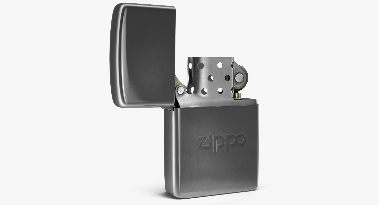 3D Classic Zippo Lighter Rigged model