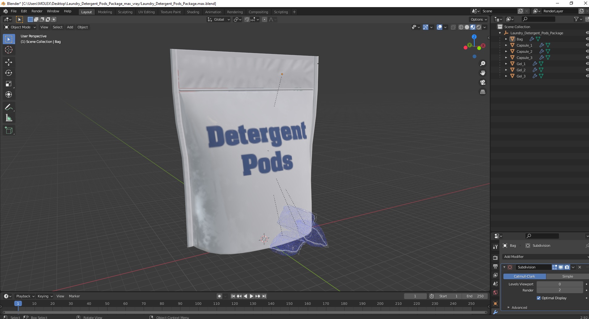 3D model Laundry Detergent Pods Package
