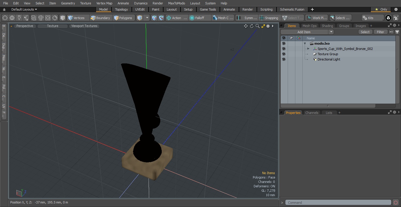 Sports Cup With Symbol Bronze 3D model