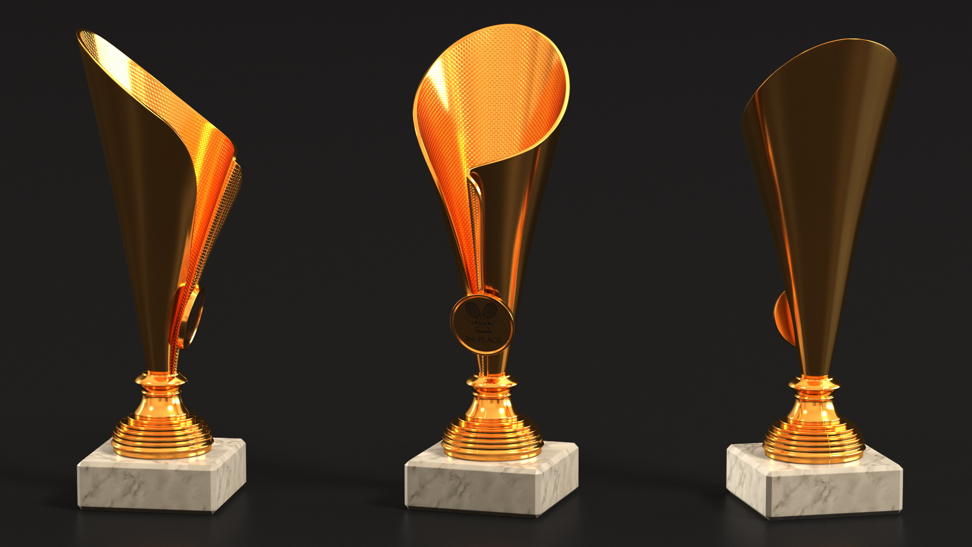 Sports Cup With Symbol Bronze 3D model