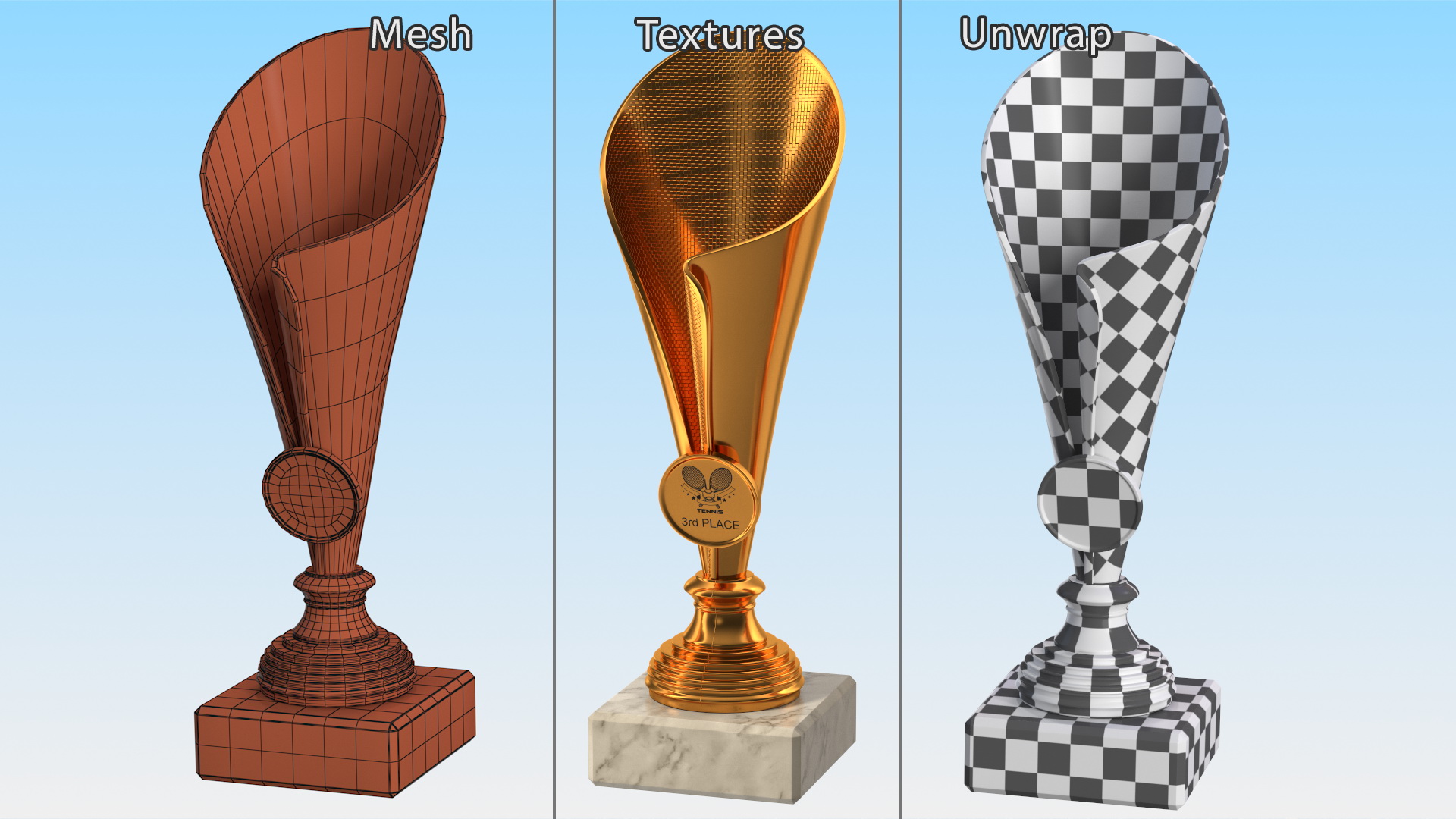 Sports Cup With Symbol Bronze 3D model